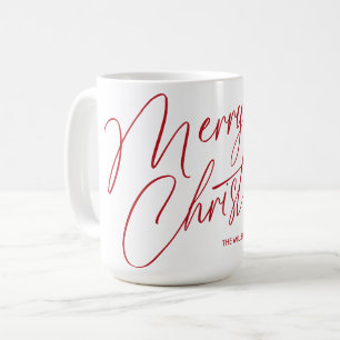 Personalised Merry Christmas Script Mug   Custom 