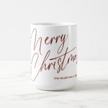 Personalised Merry Christmas Script Mug | Custom 