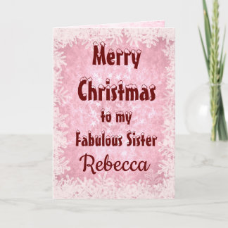Personalised Merry Christmas Sister Card