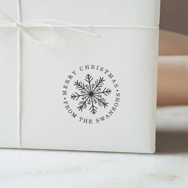 Personalised Merry Christmas Snowflake Self-inking Stamp (Creator Uploaded)