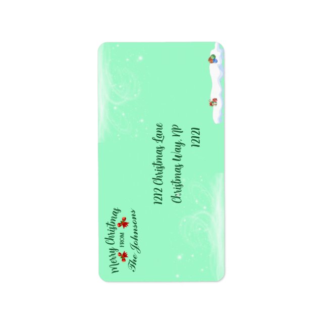 Personalised Merry Christmas Theme Address Labels (Front)