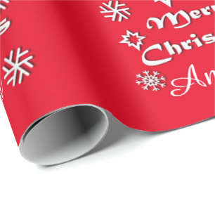 Personalised Merry Christmas Theme with Name Wrapping Paper