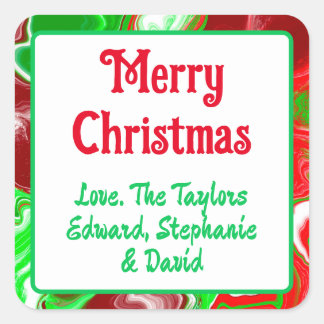 Personalised Merry Christmas To You Square Sticker