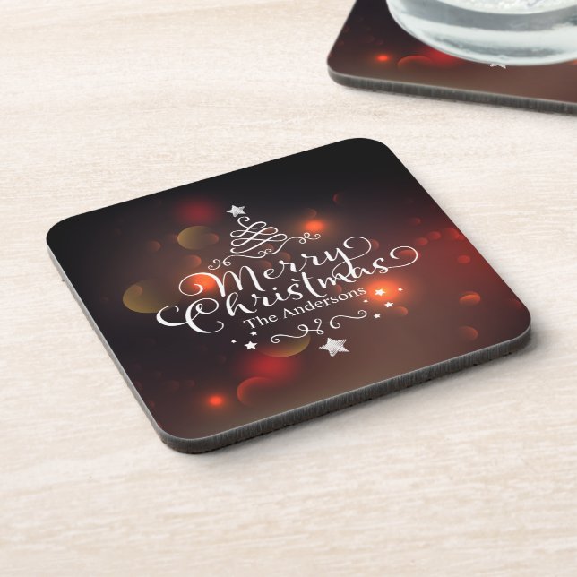 Personalised Merry Christmas Tree | Coaster (Left Side)