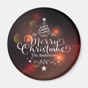 Personalised Merry Christmas Tree Magnet