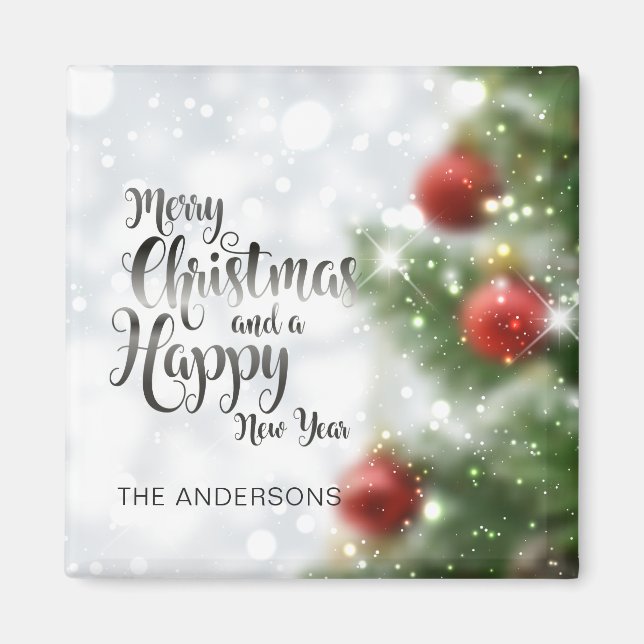 Personalised Merry Christmas Tree | Magnet (Front)