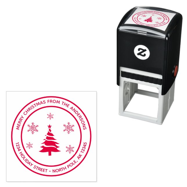 Personalised Merry Christmas Tree Self-Inking Stam Self-inking Stamp (In Situ)