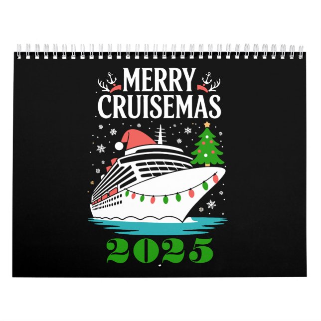 Personalised Merry Cruisemas Cruise Ship Family  Calendar (Cover)
