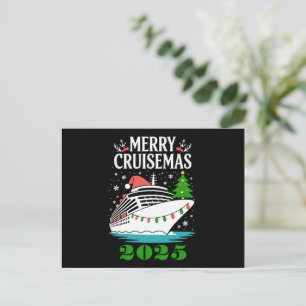Personalised Merry Cruisemas Cruise Ship Family Holiday Postcard