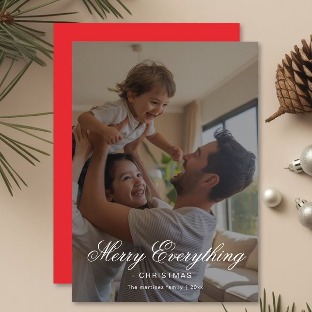 Personalised Merry Everything Family Christmas Car Holiday Card (Creator Uploaded)