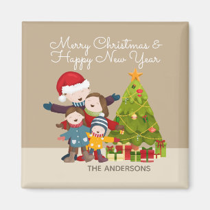 Personalised Merry Family Christmas   Magnet