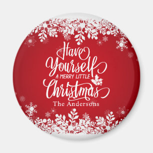Personalised Merry Little Christmas Magnet