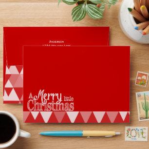 Personalised Merry Little Christmas Red Abstract Envelope