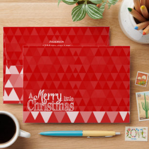 Personalised Merry Little Christmas Red Abstract Envelopes