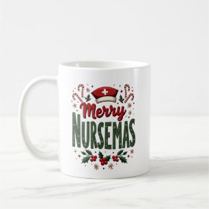 Personalised Merry Nursemas – Christmas Holiday Coffee Mug