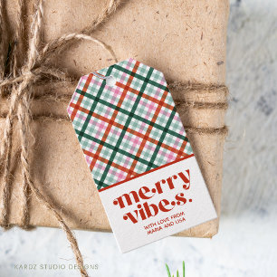 Personalised Merry Vibes Christmas Gift Tag