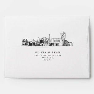 Personalised Mesa Arizona Skyline Sketch Envelope