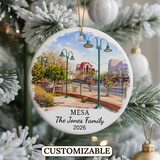 Personalised Mesa Ornament, Custom Arizona State Ceramic Ornament (Creator Uploaded)