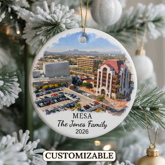 Personalised Mesa Ornament, Custom Arizona State Ceramic Ornament