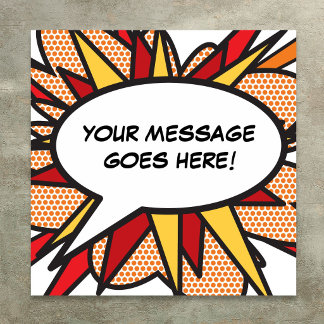 Personalised Message Comic Book Speech Bubble Poster