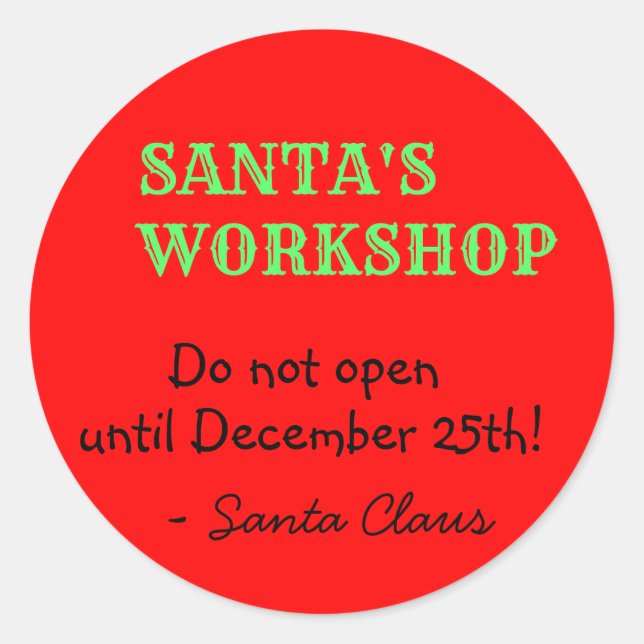 Personalised Message from Santa Claus Classic Round Sticker (Front)