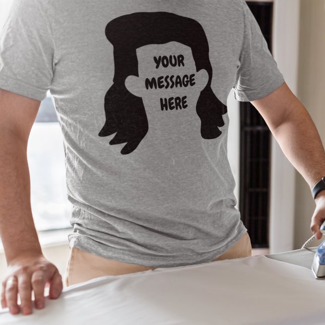 Personalised Message Funny Mullet Graphic Tri-Blend Shirt (Creator Uploaded)