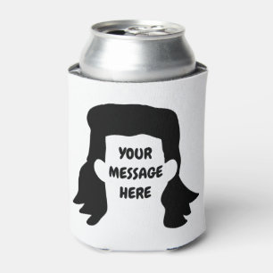 Personalised Message Funny Mullet Illustration Can Cooler
