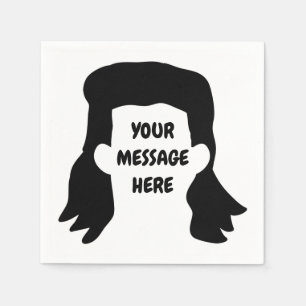 Personalised Message Funny Mullet Illustration Napkin