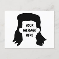 Personalised Message Funny Mullet Illustration