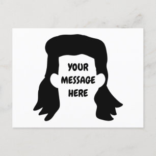 Personalised Message Funny Mullet Illustration Postcard