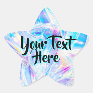 Personalised Message Holographic Star Texture Sticker
