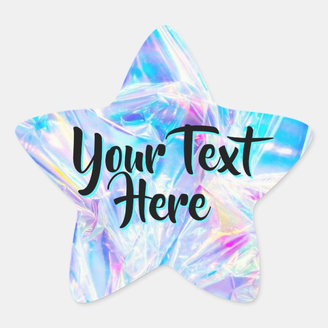 Personalised Message Holographic Star | Texture  Sticker (Front)