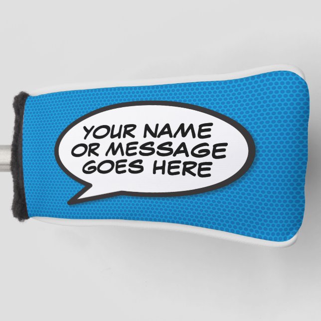 Personalised Message Speech Bubble Fun Golf Head Cover (Front)