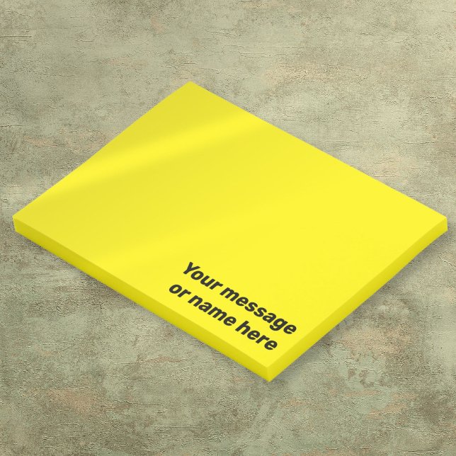 Personalised Message Vibrant Bright Yellow Post-it Notes (Personalized Message Vibrant Bright Yellow Post-it Notes)
