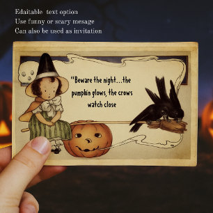Personalised Message Vintage Witch Halloween  Postcard
