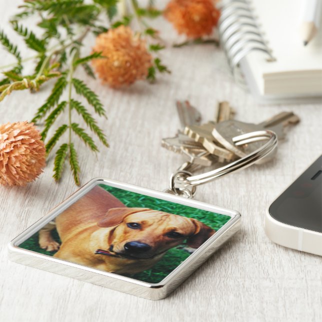 Personalised Metal Photo Frame Keychain (Side)