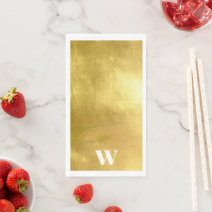 Personalised Metallic Gold Monogram Holiday Napkin