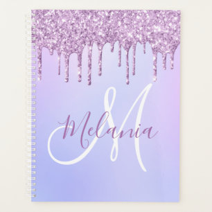 Personalised Metallic Purple Drip Lavender Pour Planner