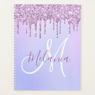 Personalised Metallic Purple Drip Lavender Pour Planner