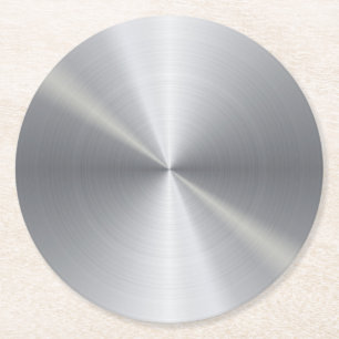 Personalised Metallic Radial Texture 2 Round Paper Coaster