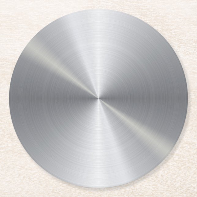 Personalised Metallic Radial Texture 2 Round Paper Coaster (Front)