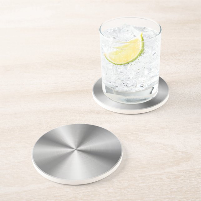 Personalised Metallic Radial Texture Coaster (Side)