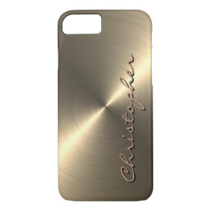 Personalised Metallic titanium Gold Radial Texture Case-Mate iPhone Case