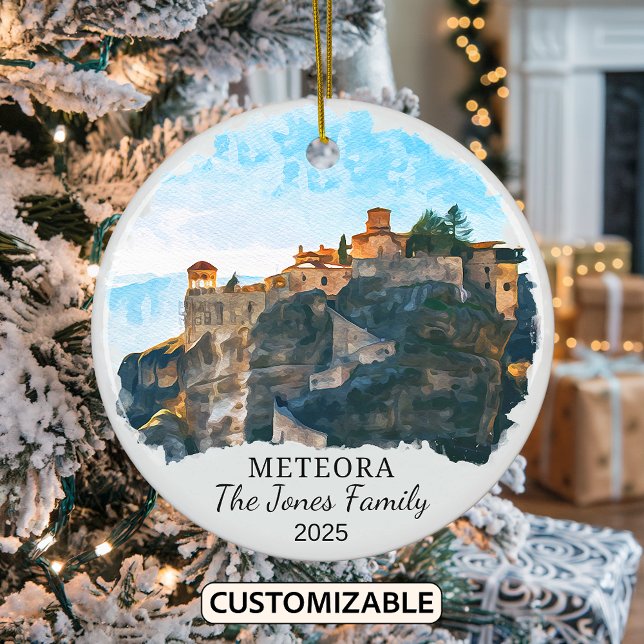 Personalised Meteora Ornament, Greece Ceramic Ornament (Creator Uploaded)