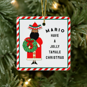Personalised Mexican Christmas Gift Ceramic Ornament