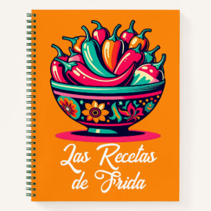 Personalised Mexican Pop Art Chiles Recipe Book