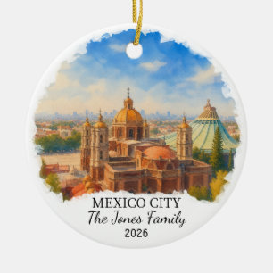 Personalised Mexico City Ceramic Ornament, Custom Ornament
