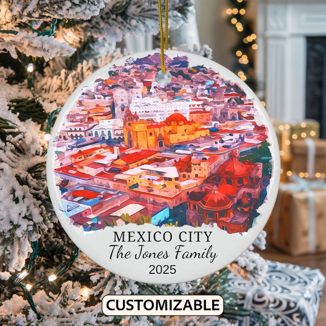 Personalised Mexico City Ornament, Mexico Ceramic Ornament (Creator Uploaded)