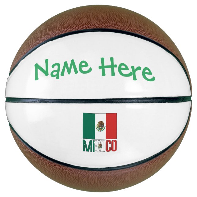 Personalised Mexico Flag  Basketball (Front)
