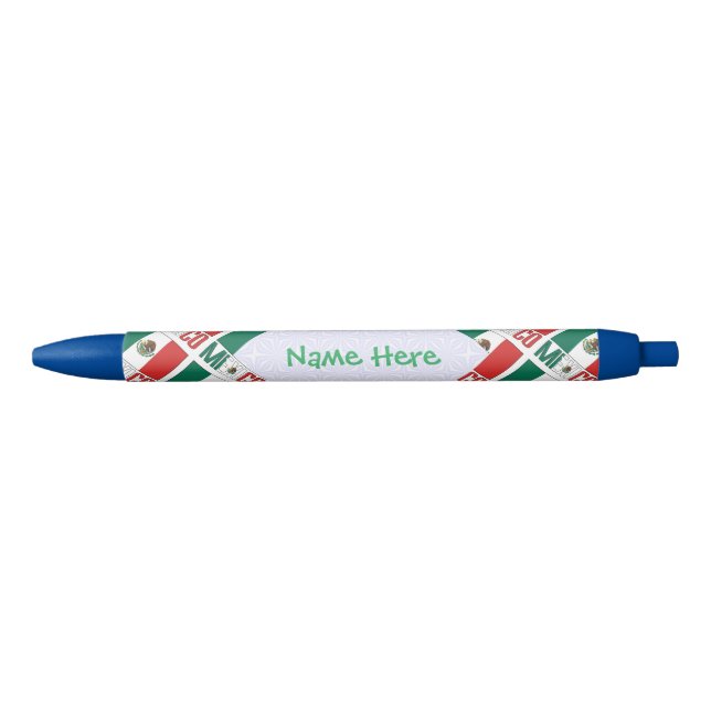 Personalised Mexico Tiled Flag  Black Ink Pen (Front)